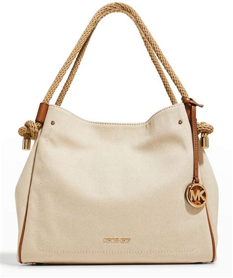 michael kors isla large grab bag natural|isla tote bag.